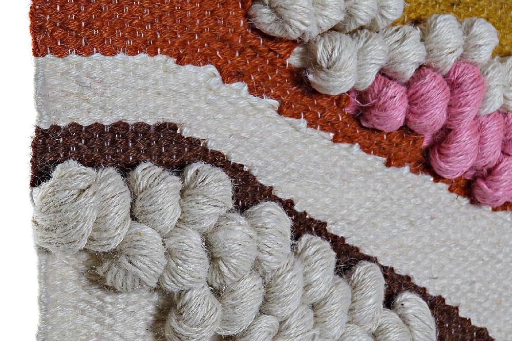 Dekodonia Tapiz Yute Algodón Flecos Multicolor