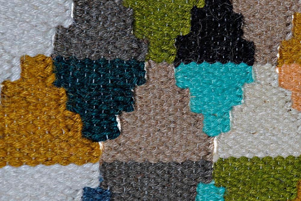 Dekodonia Tapiz Yute Algodón Flecos Multicolor