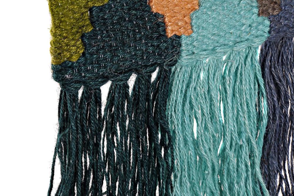 Dekodonia Tapiz Yute Algodón Flecos Multicolor