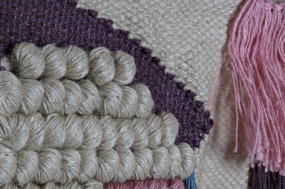 Dekodonia Tapiz Yute Algodón Flecos Multicolor