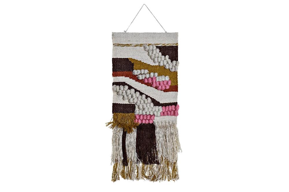 Dekodonia Tapiz Yute Algodón Flecos Multicolor