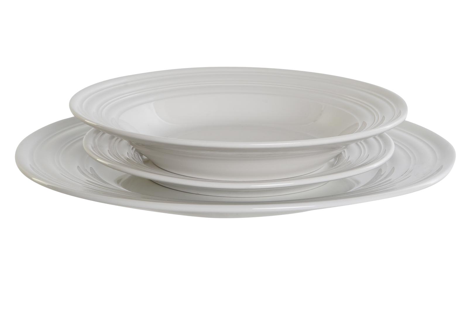 Dekodonia VAJILLA SEIS PERSONAS PORCELANA BLANCA