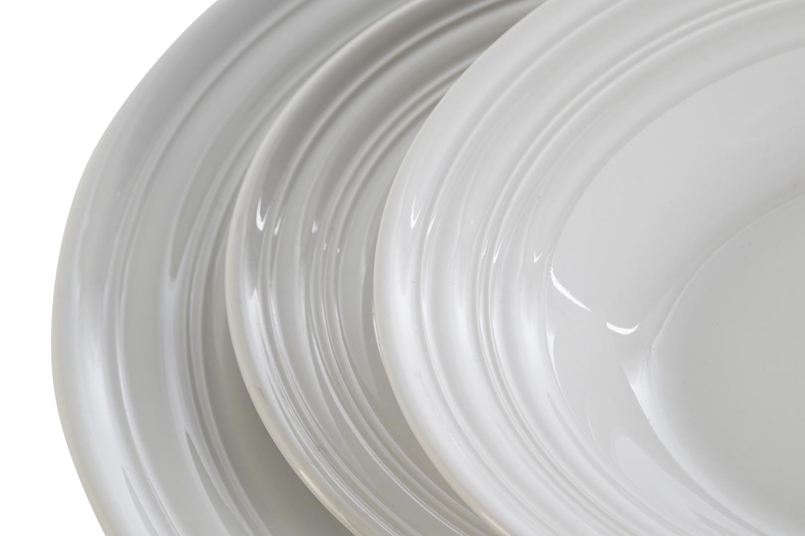 Dekodonia VAJILLA SEIS PERSONAS PORCELANA BLANCA