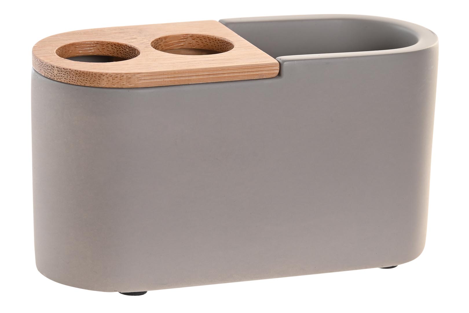 Dekodonia Vaso cemento bambu 11×4 5×6 mate gris