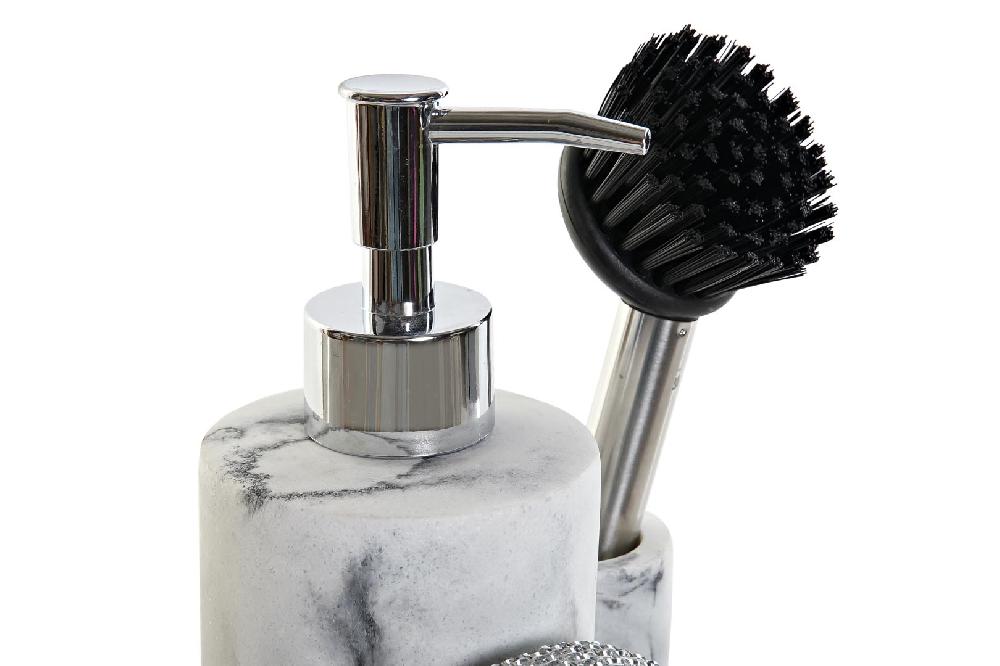 Dekodonia DISPENSADOR JABÓN CON UTENSILIOS EFECTO MÁRMOL