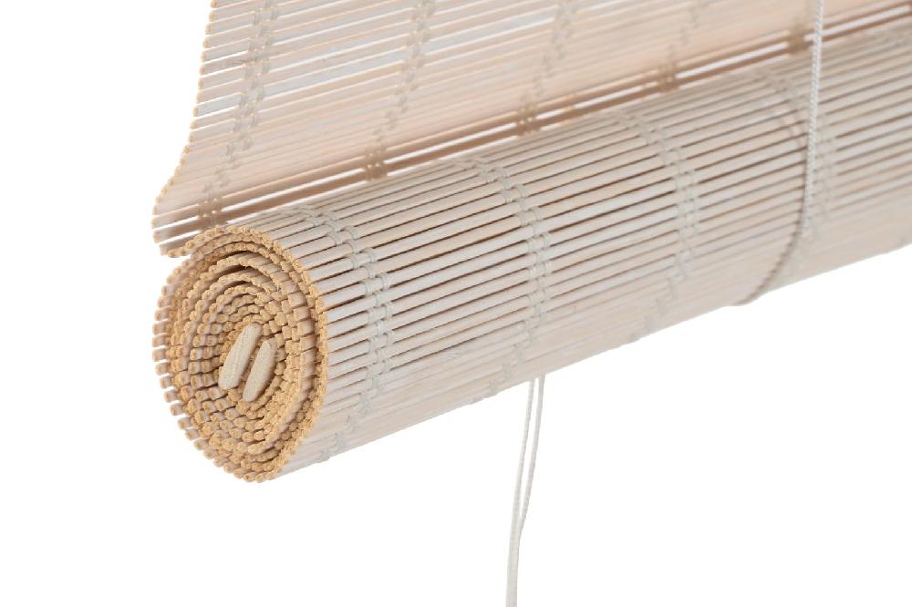 Dekodonia ESTOR BAMBÚ ENROLLABLE BARNIZADO BLANCO 120CM