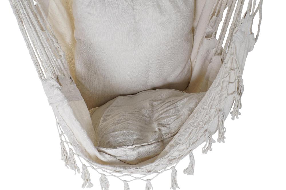 Dekodonia Hamaca Algodon Pino 90x90x135 100kgs Cojin Beige