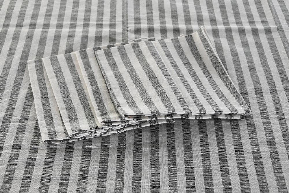 Dekodonia MANTEL ALGODÓN CON SERVILLETAS RAYAS PEQUEÑO