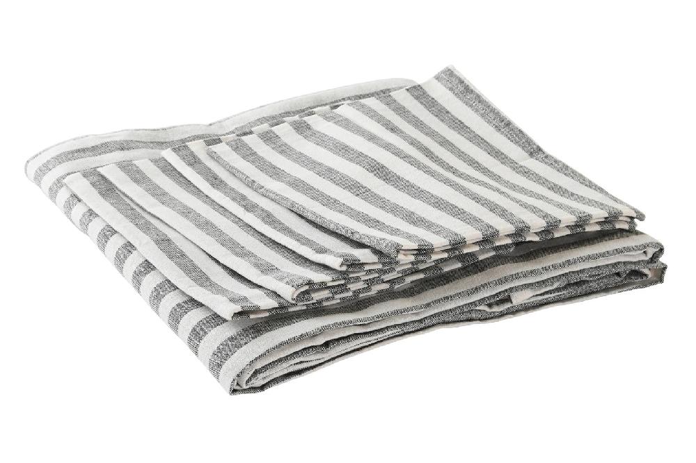 Dekodonia MANTEL ALGODÓN CON SERVILLETAS RAYAS PEQUEÑO