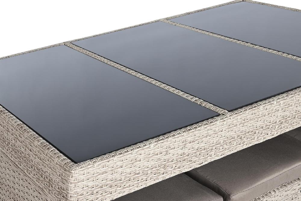 Dekodonia Mesa + Sillas Ratán Sintético Y Acero Para 6 Gris