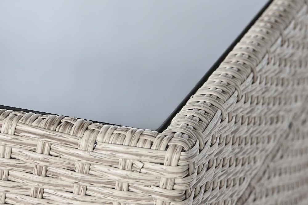 Dekodonia Mesa + Sillas Ratán Sintético Y Acero Para 6 Gris