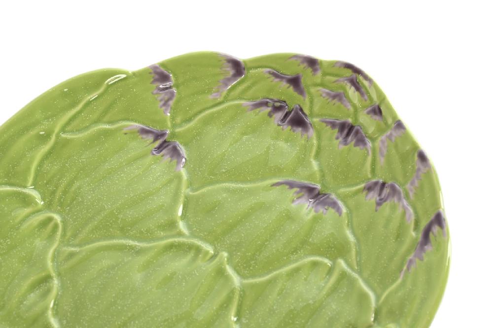 Dekodonia Pack Cuatro Plato Gres Alcachofa Verde Mediano