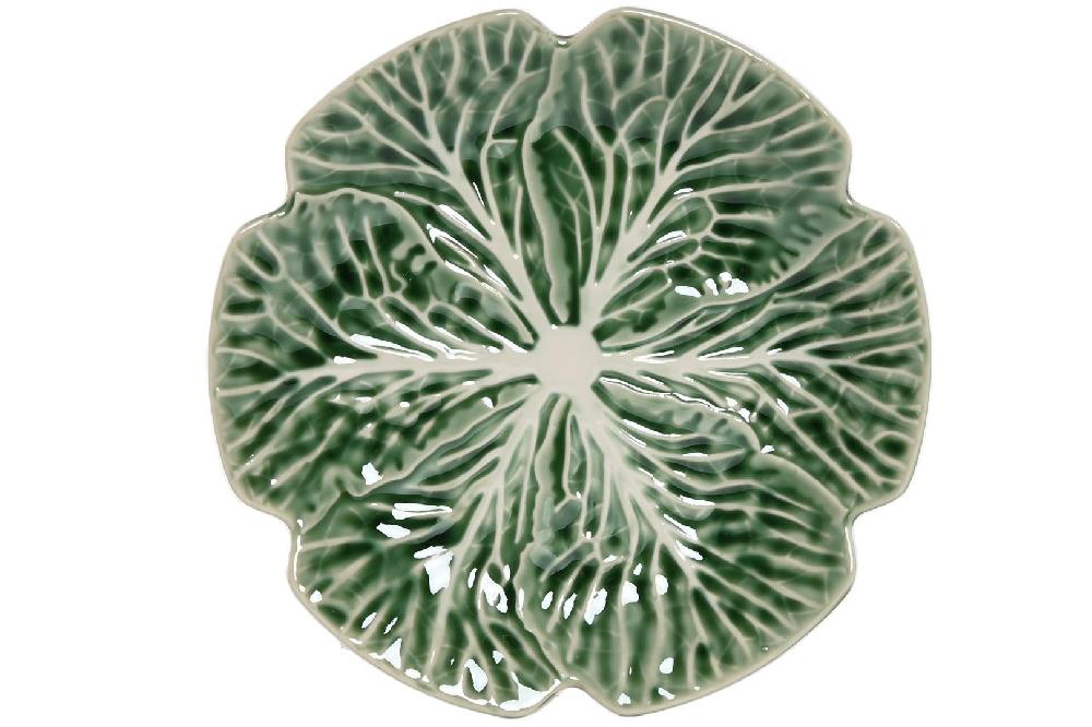 Dekodonia Pack Cuatro Plato Gres Repollo Verde Pequeño