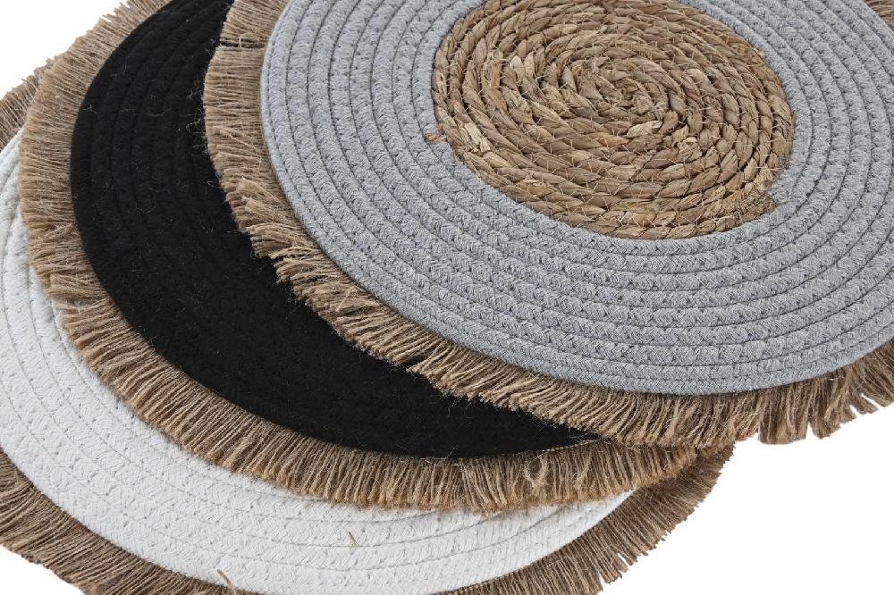 Dekodonia PACK SEIS MANTELES INDIVIDUALES FIBRA Y ALGODÓN