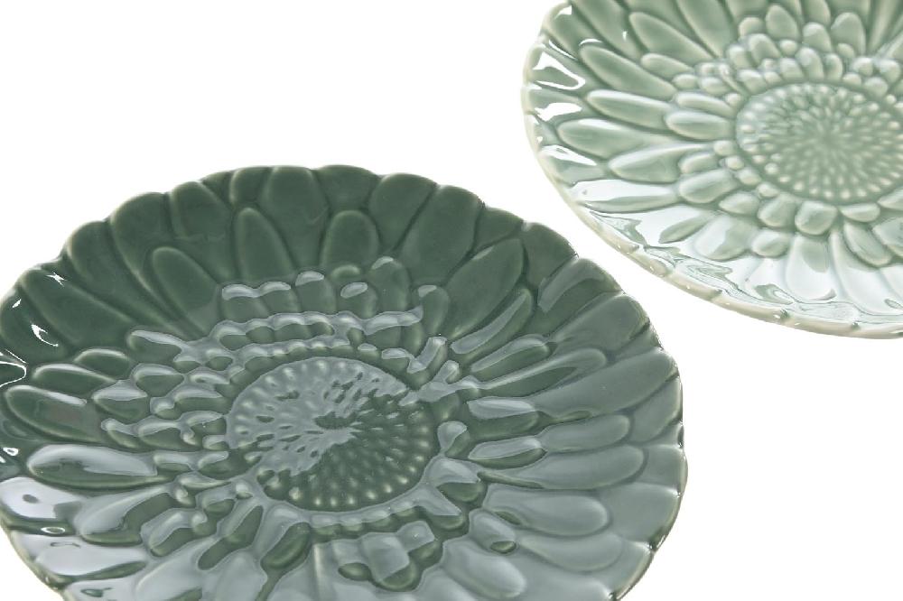 Dekodonia PACK SEIS PLATOS PORCELANA PEQUEÑOS HOJAS