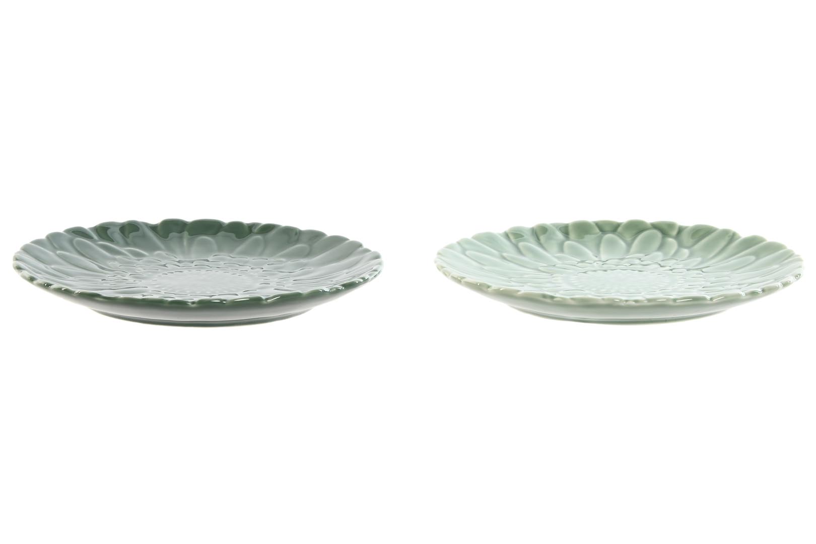 Dekodonia PACK SEIS PLATOS PORCELANA PEQUEÑOS HOJAS