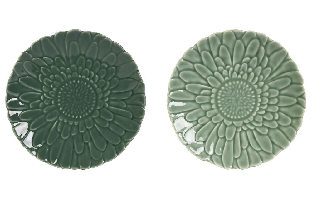 Dekodonia PACK SEIS PLATOS PORCELANA PEQUEÑOS HOJAS