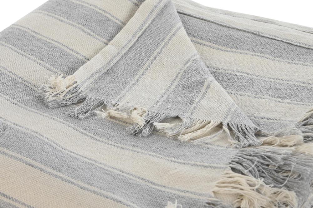 Dekodonia PLAID ALGODÓN RECICLADO GRANDE RAYAS GRISES