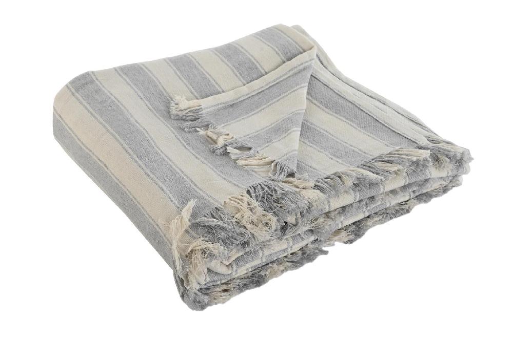 Dekodonia PLAID ALGODÓN RECICLADO GRANDE RAYAS GRISES