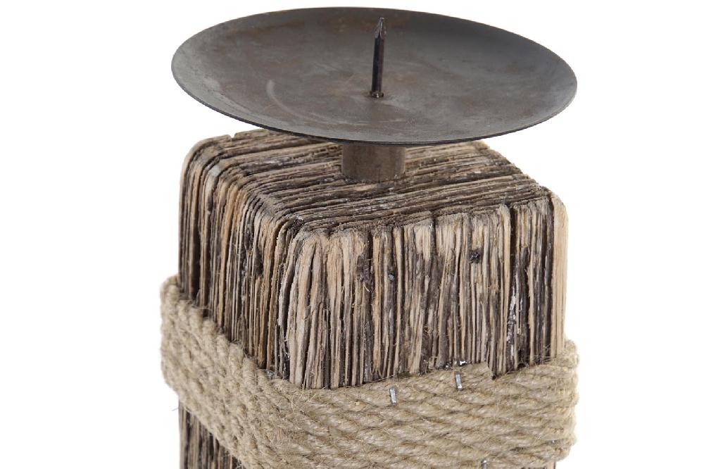 Dekodonia PORTAVELA PAULOWNIA METAL 10X10X25 ENVEJECIDO