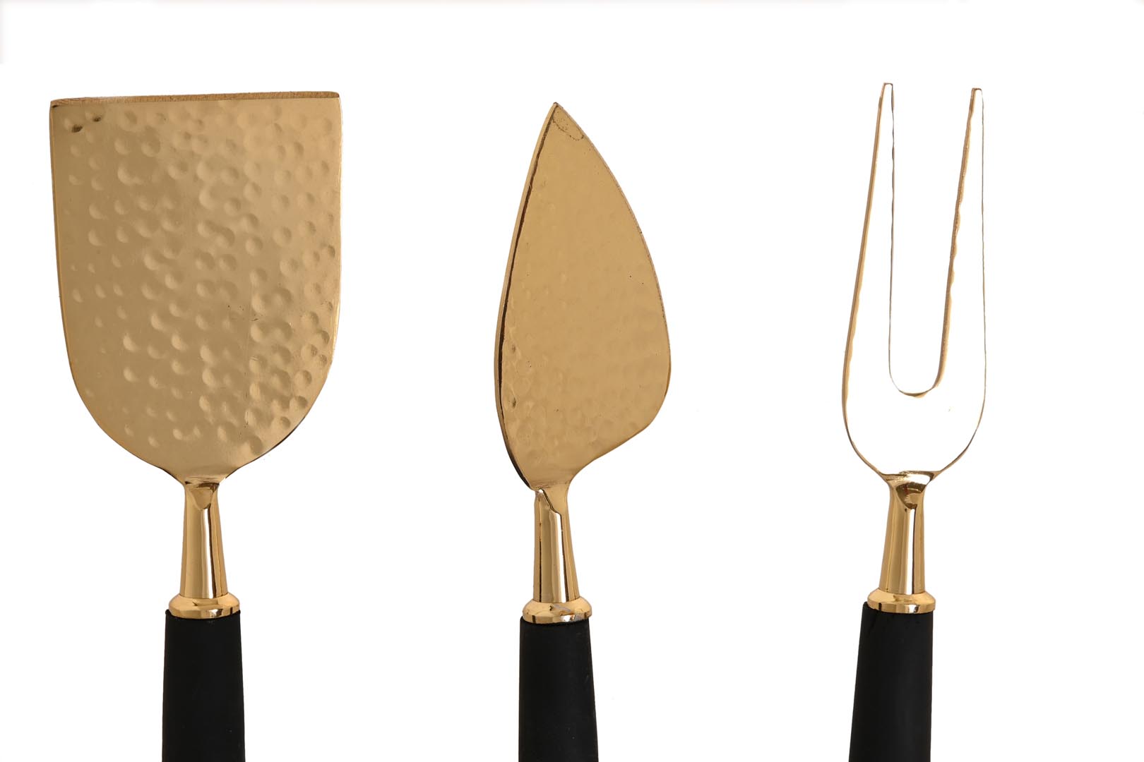 Dekodonia SET CUBIERTOS SERVIR INOX Y ACACIA DORADOS