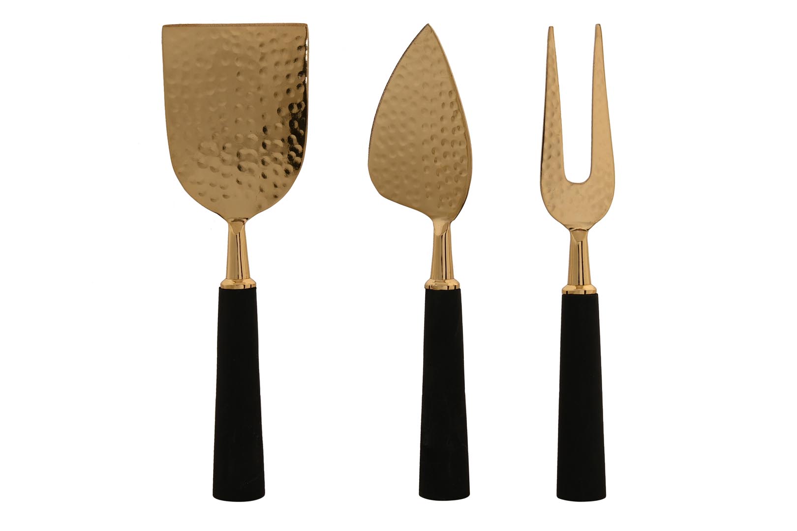 Dekodonia SET CUBIERTOS SERVIR INOX Y ACACIA DORADOS