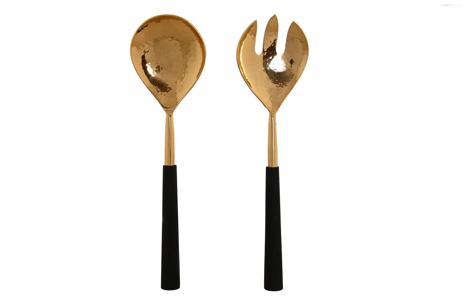 Dekodonia SET CUBIERTOS SERVIR INOX Y ACACIA DORADOS