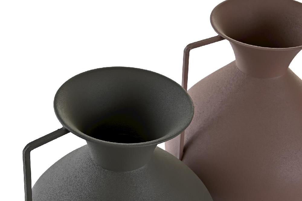 Dekodonia SET DOS JARRONES CON ASA MEDIANOS TERRACOTA