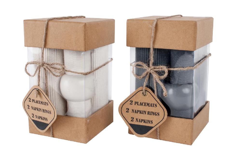 Dekodonia SET MANTELITOS Y SERVILLETAS CON SERVILLETERO PEQUEÑO