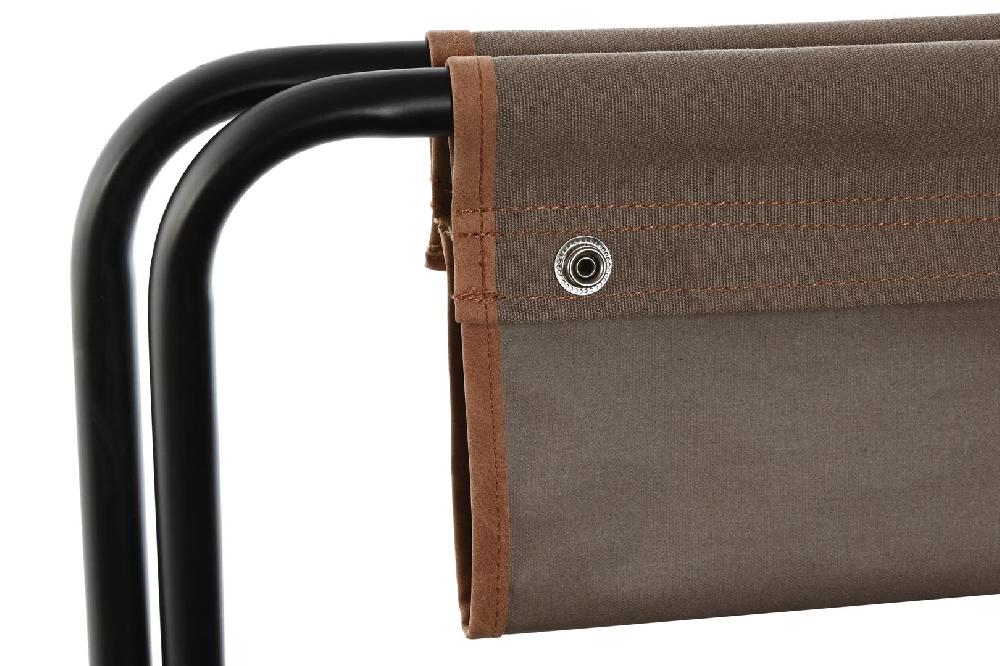 Dekodonia SET UTENSILIOS JARDINERÍA CON TABURETE MARRÓN