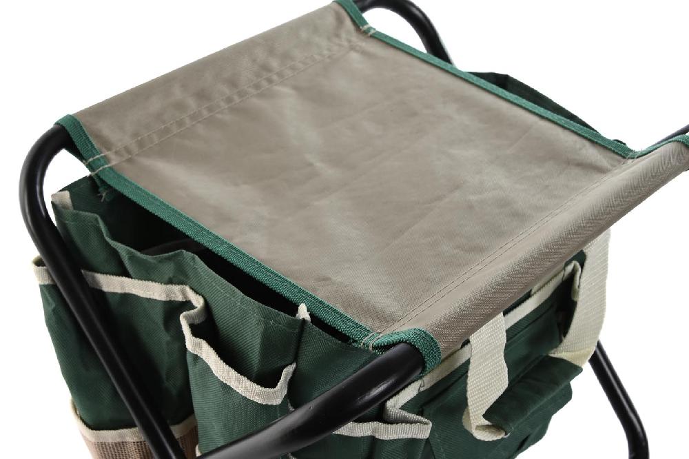 Dekodonia SET UTENSILIOS JARDINERÍA CON TABURETE VERDE