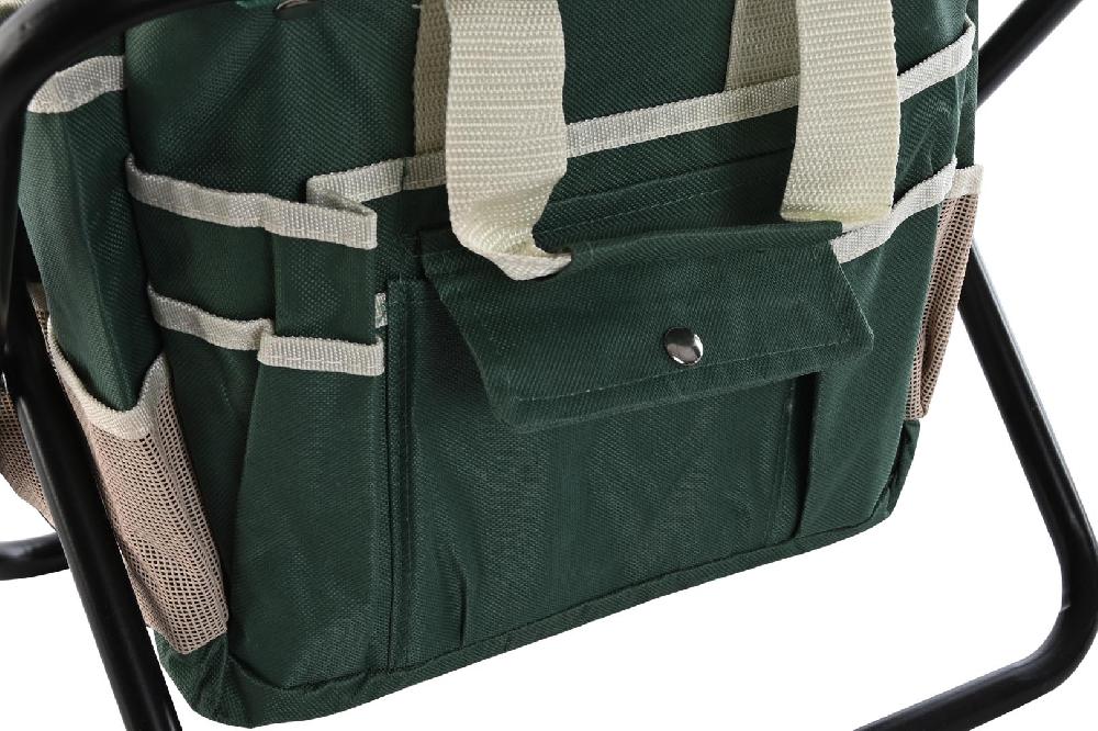 Dekodonia SET UTENSILIOS JARDINERÍA CON TABURETE VERDE