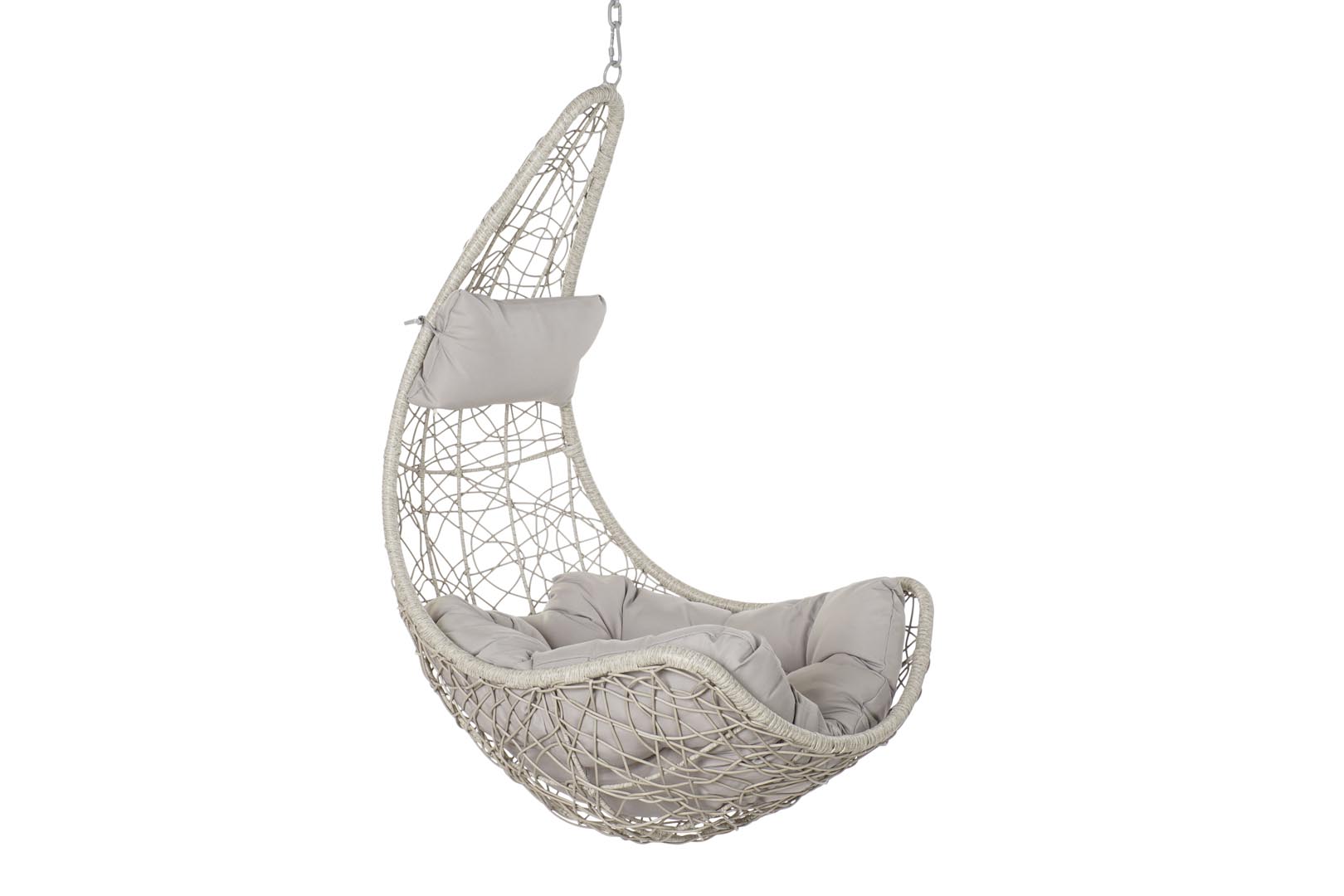 Dekodonia Sillón ratán sintético teco gris colgante