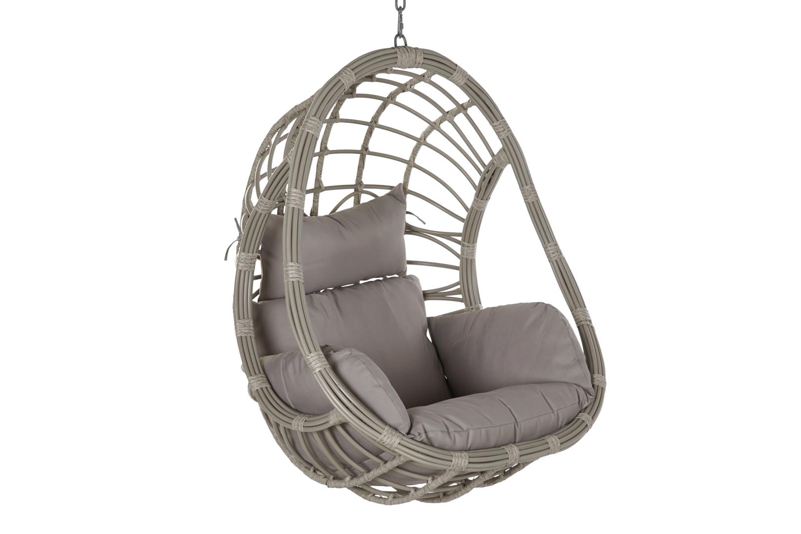 Dekodonia Sillón ratán sintético teón gris colgante