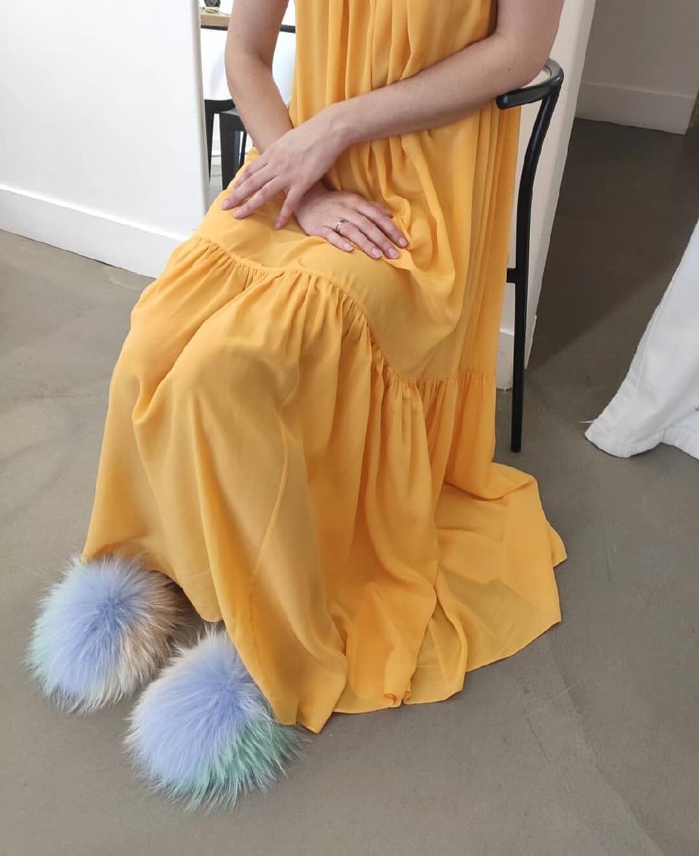 Del Rio London Classic Finn Raccoon Flats Ivory/sky/sage - Python Slingback