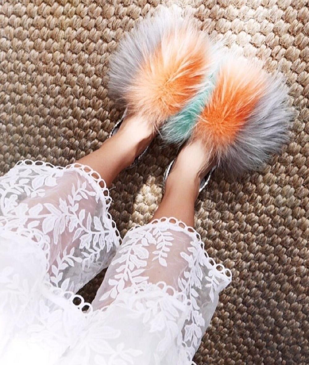 Del Rio London Classic Finn Raccoon Flats Taupe/peach/sage - Python Slingback