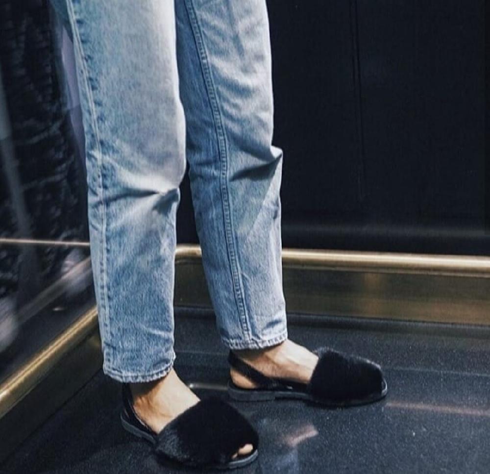 Del Rio London Classic Mink Flats Black - Python Slingback