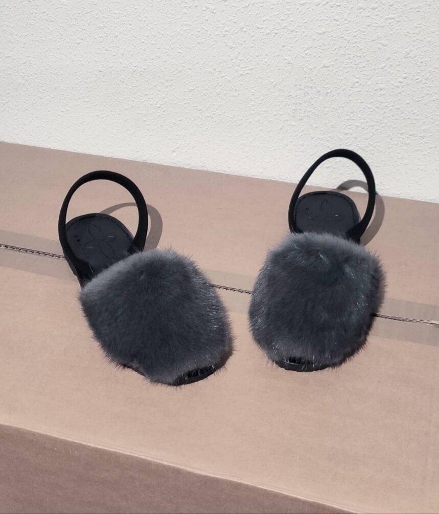 Del rio london Classic mink flats grey - suede slingback