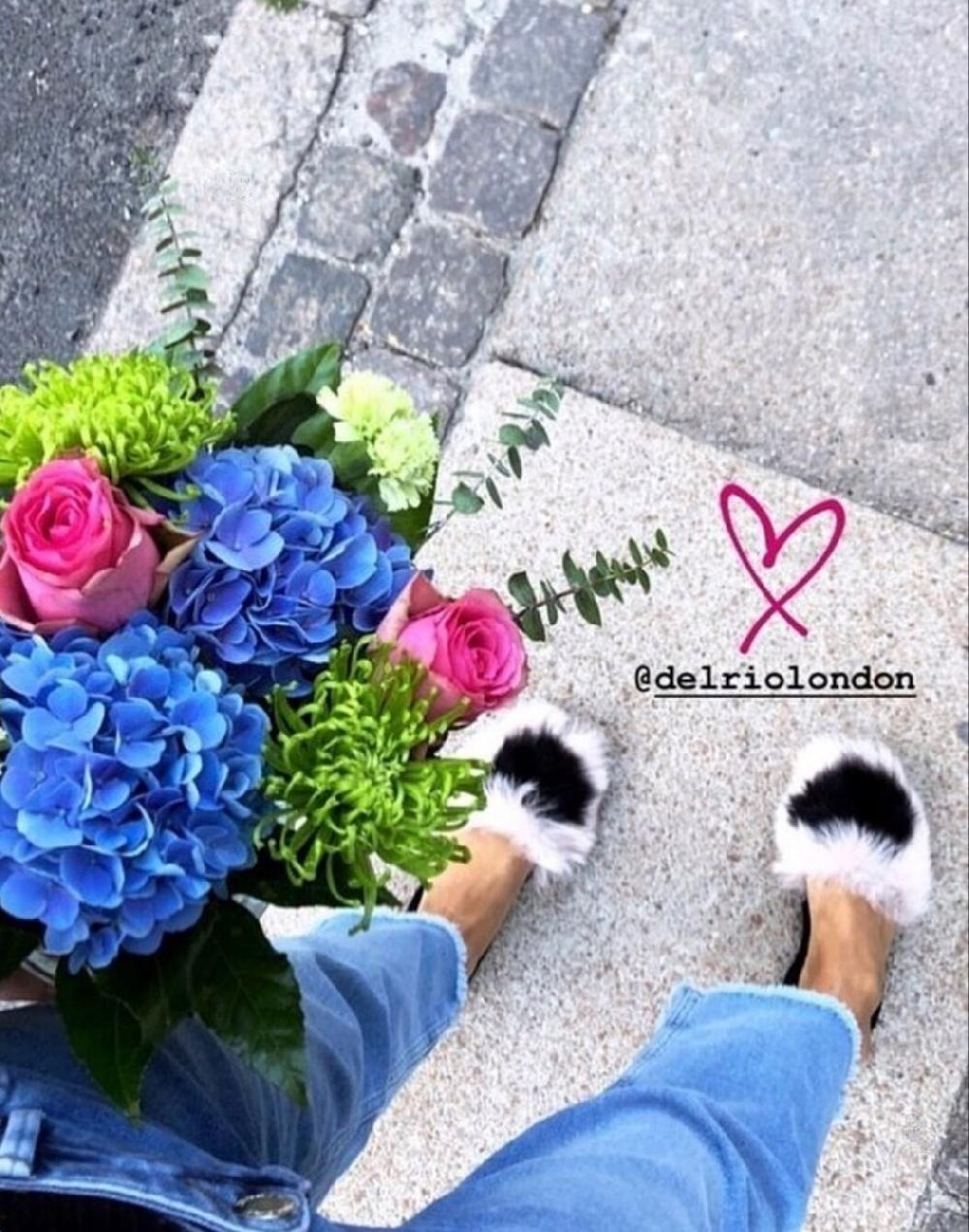 Del rio london Classic Tuscan lamb flats pink - suede slingback