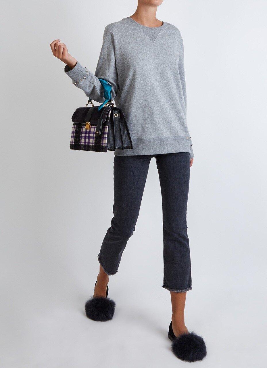 Del Rio London Classic Tuscan Lamb Flats Slate - Suede Slingback