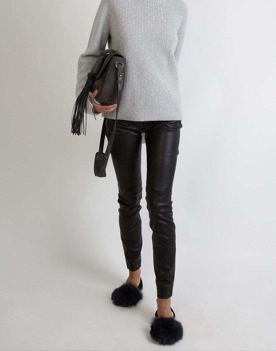 Del Rio London Classic Tuscan Lamb Flats Slate - Suede Slingback