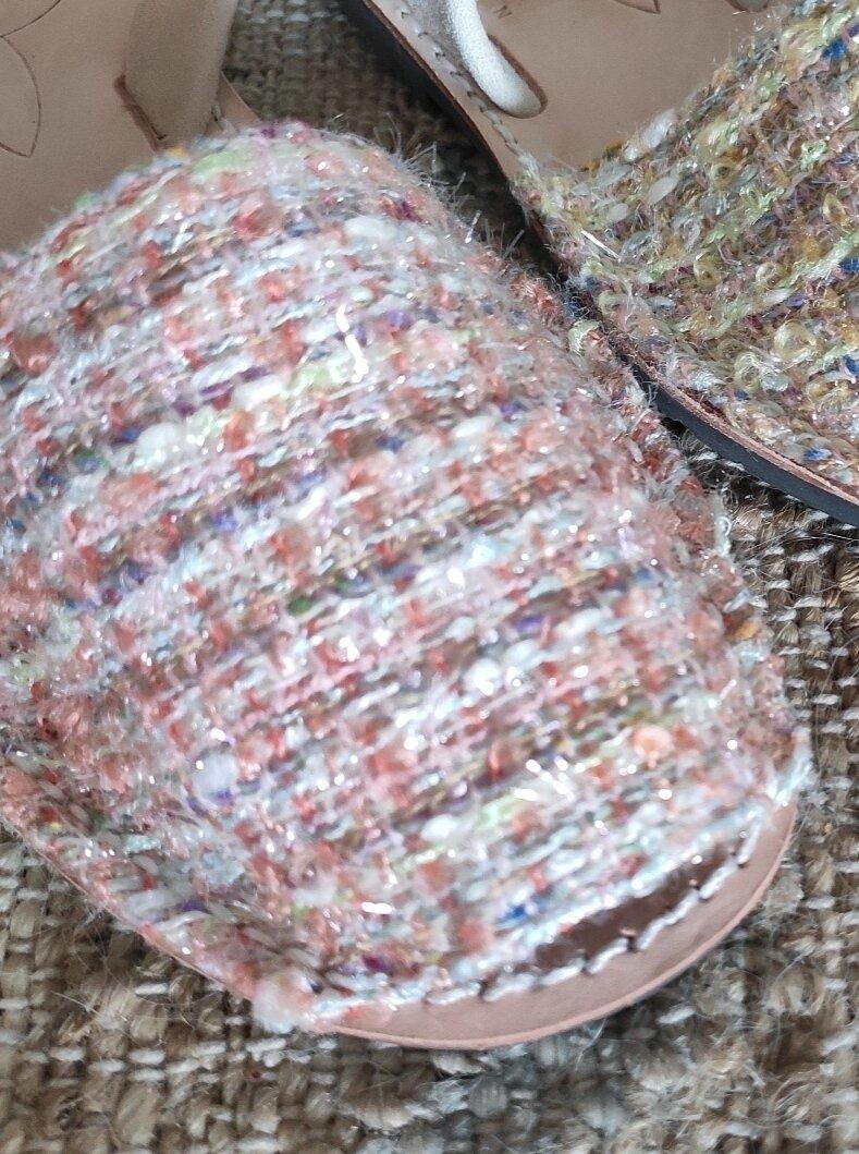 Del Rio London Classic Bouclé Flats Peach