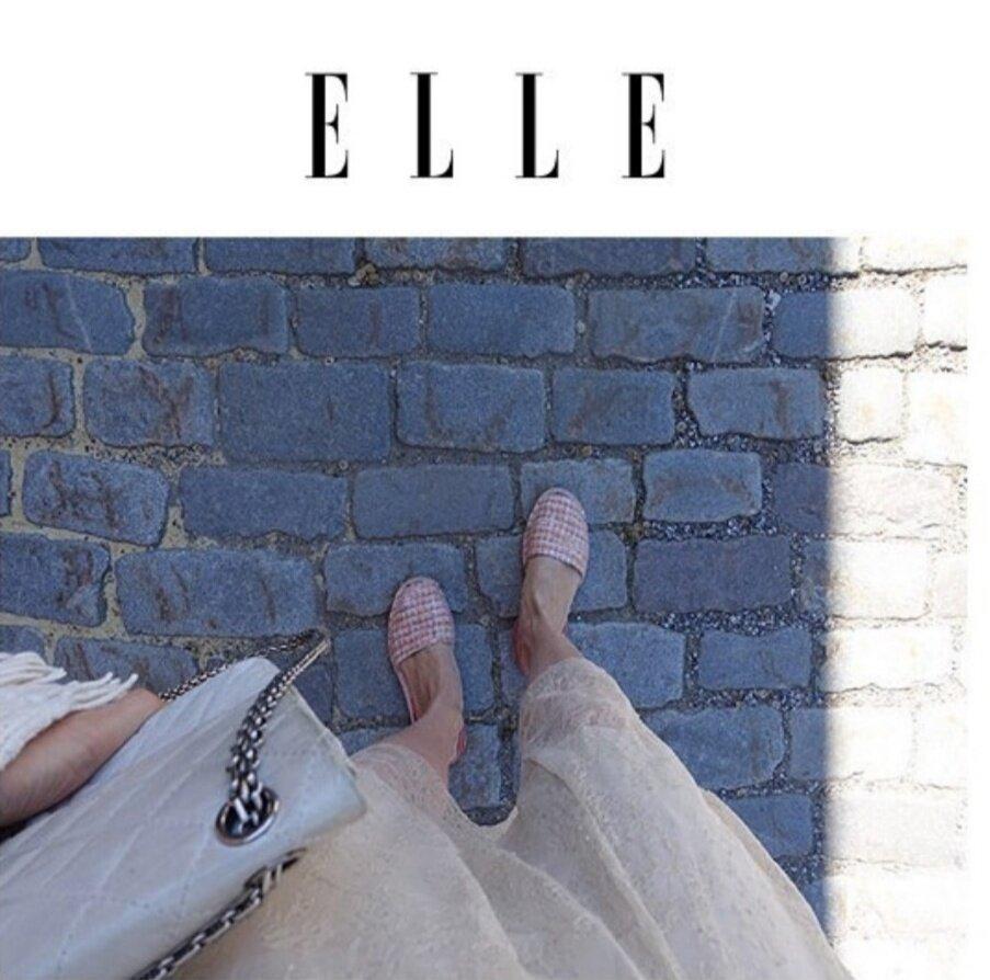 Del rio london Classic bouclé flats peach