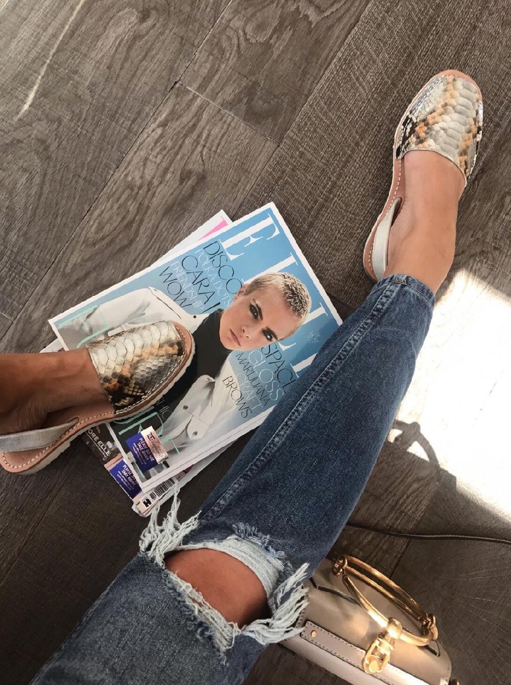 Del rio london Classic python flats multicolour