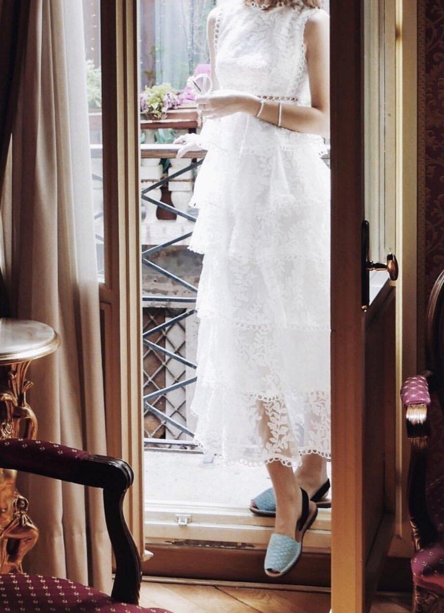 Del rio london Classic snake embossed flats azure