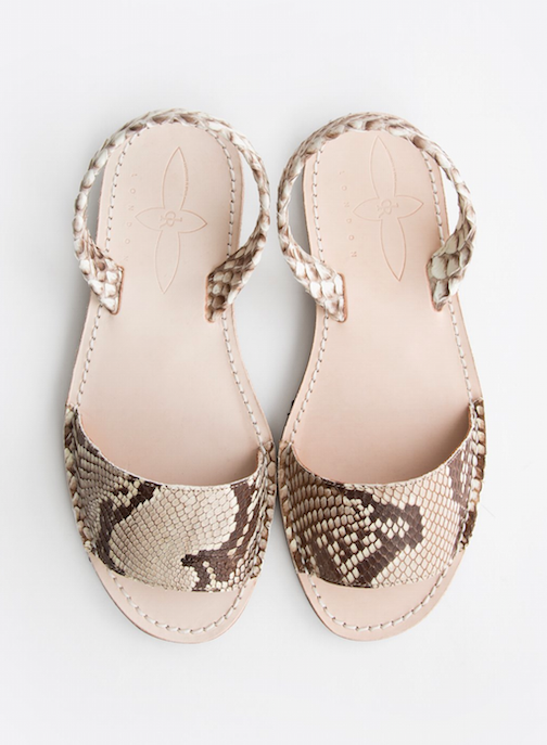 Del Rio London Python Sandals Natural Brown