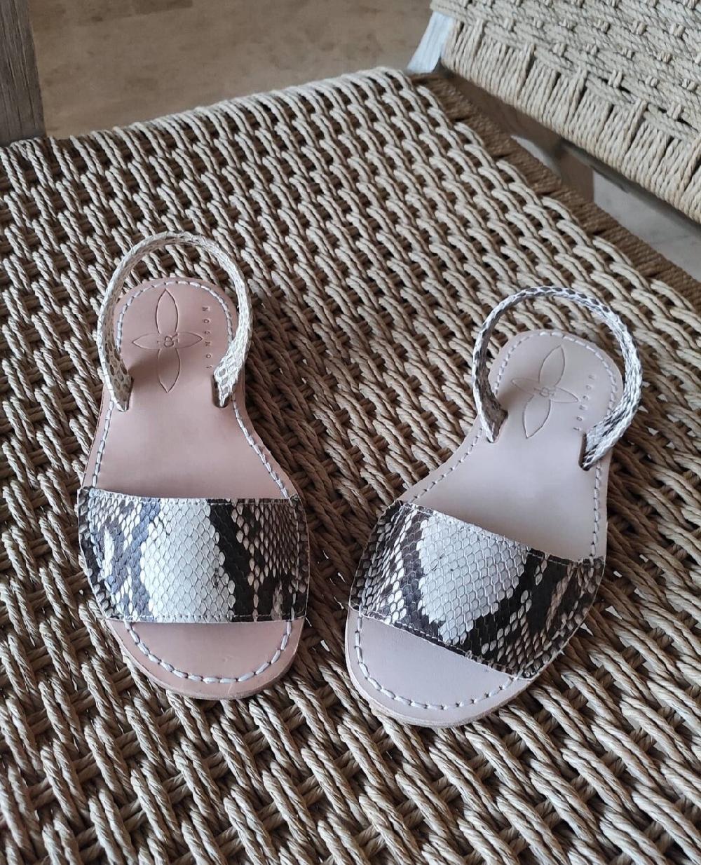Del rio london Python sandals natural brown SECONDS -70%