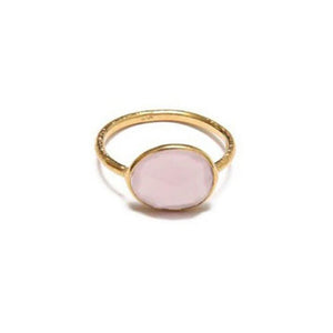 Dlirioshop Anillo Piedra Cuarzo Rosa