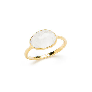 Dlirioshop Anillo Piedra Luna Blanco