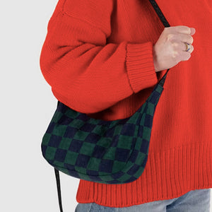 Dlirioshop Bolso Media Luna Cuadros Azul Y Verde